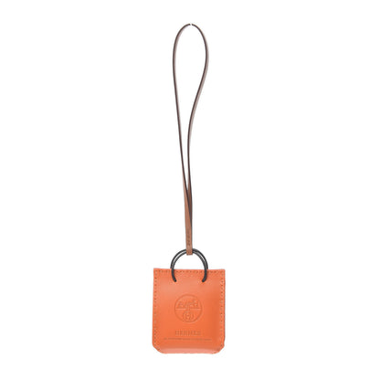 Hermes Milo Lambskin Swift Shopping Bag Charm Feu Gold 1 of 5