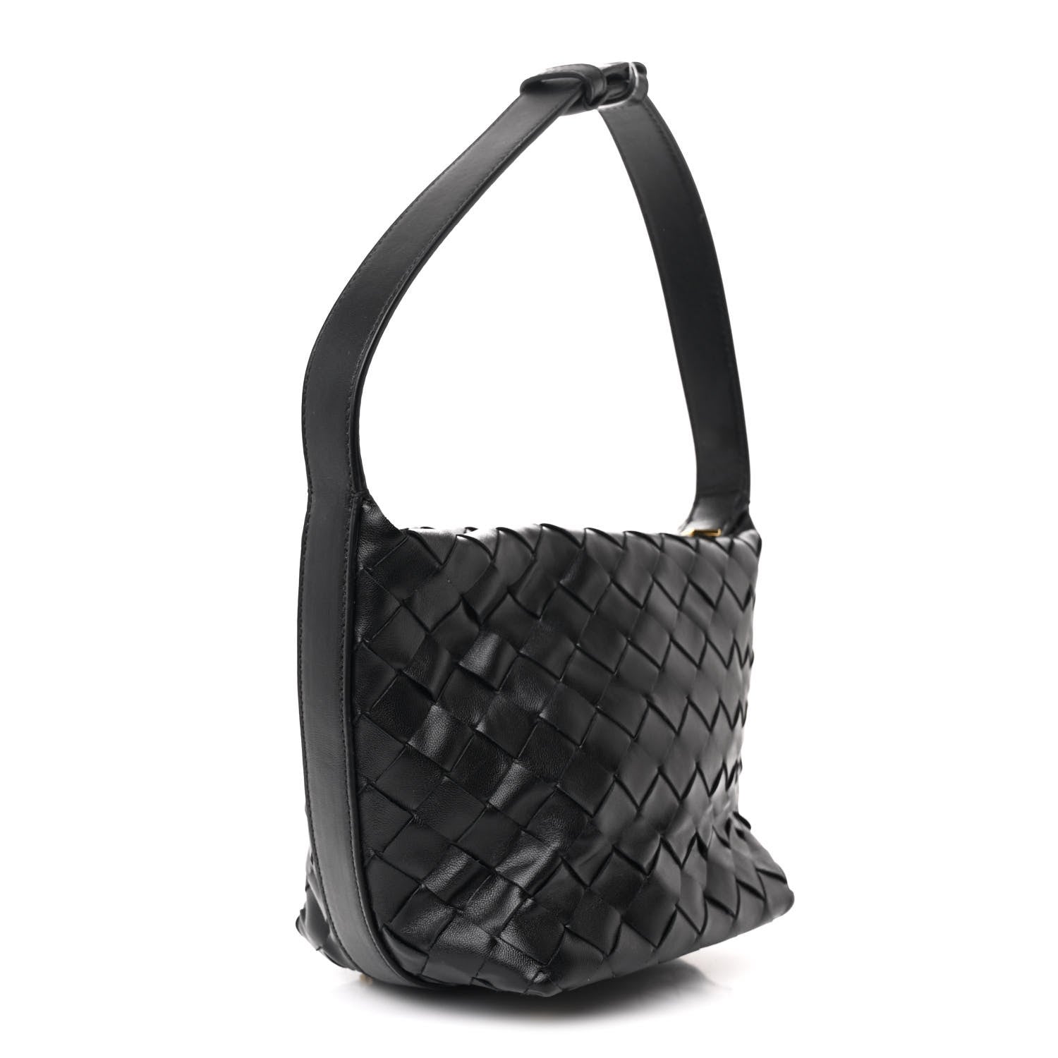 Bottega Veneta Calfskin Nappa Intrecciato Candy Wallace Black 3 of 10