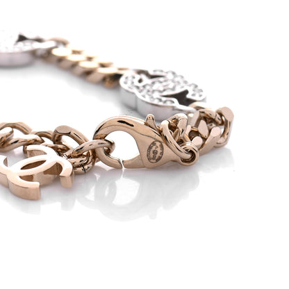 Chanel Crystal CC Chain Bracelet Gold Silver 4 of 4