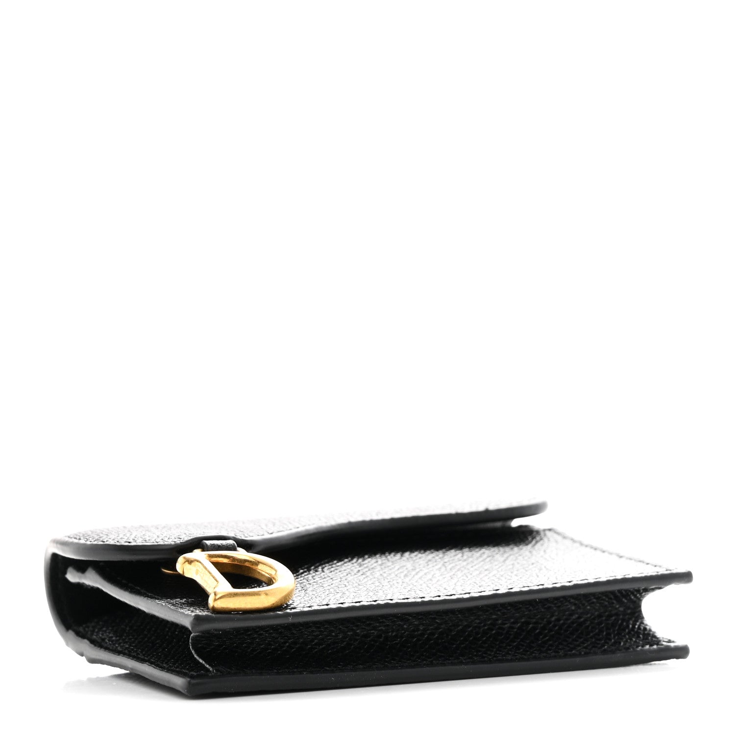 Christian Dior Grained Calfskin Saddle Card Holder Black 4 of 7