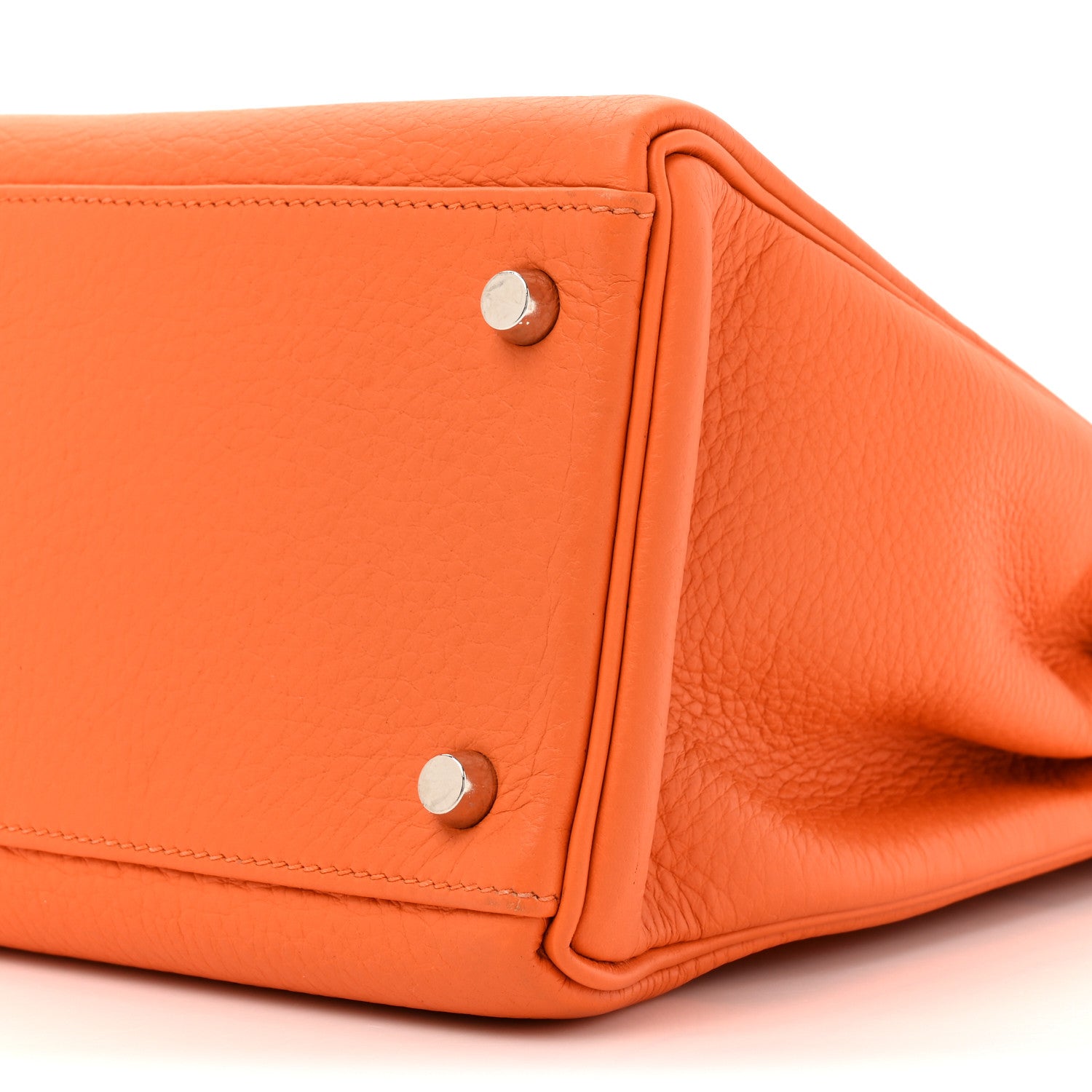 Hermes Taurillon Clemence Kelly Retourne 32 Orange Orange 9 of 20