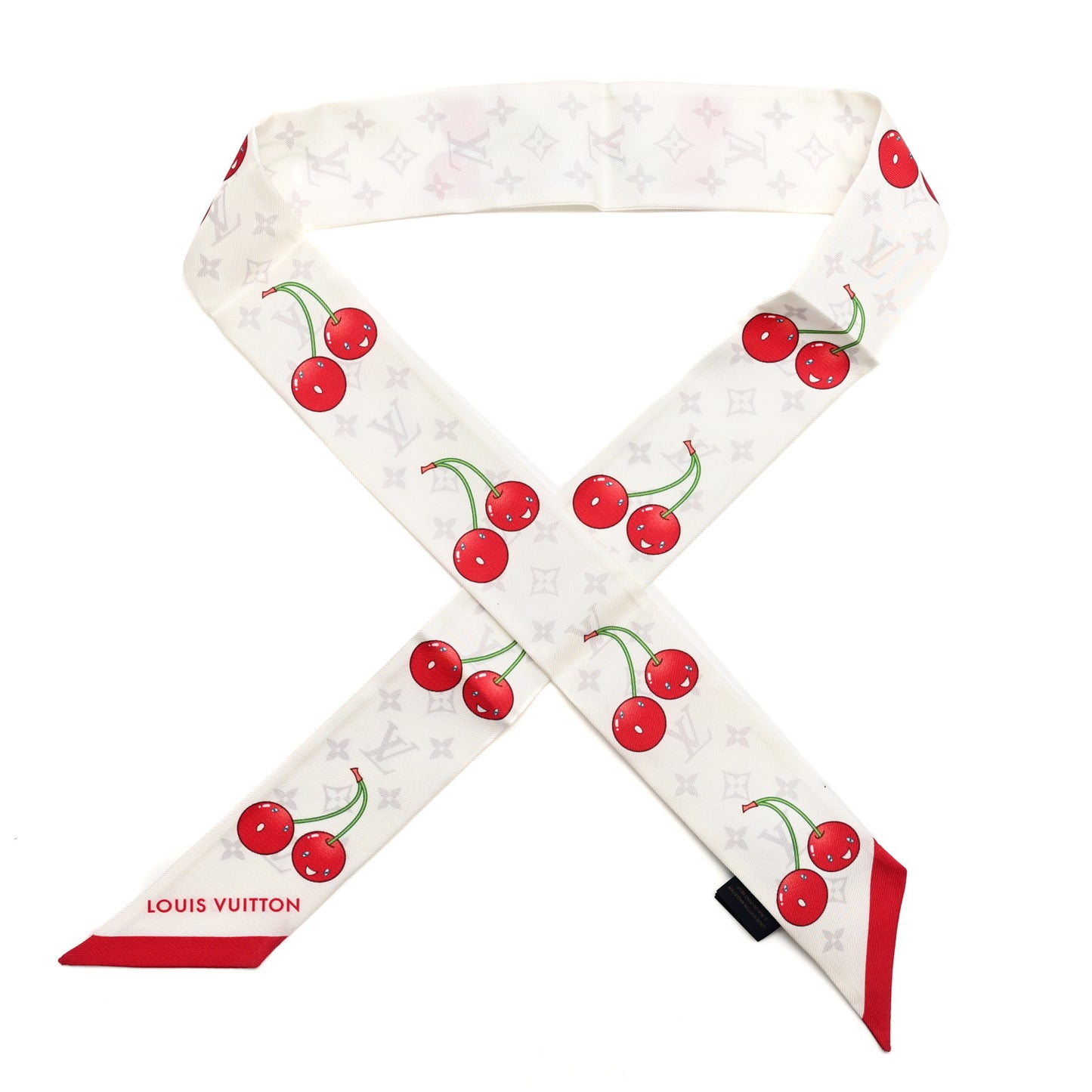 LV X TM Silk Monogram Cerise Bandeau White