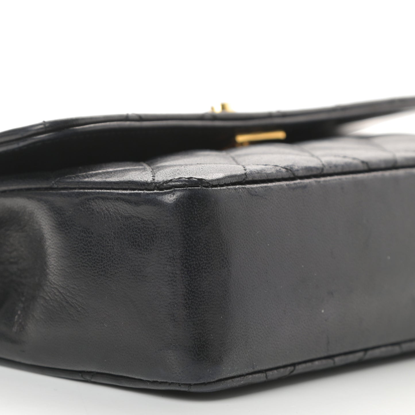 Lambskin Quilted Mini Rectangular Flap Black