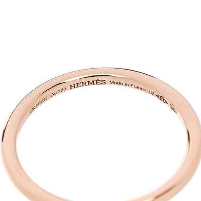Hermes 18K Rose Gold Diamond PM Clou d'H Ring 52 6 4 of 5