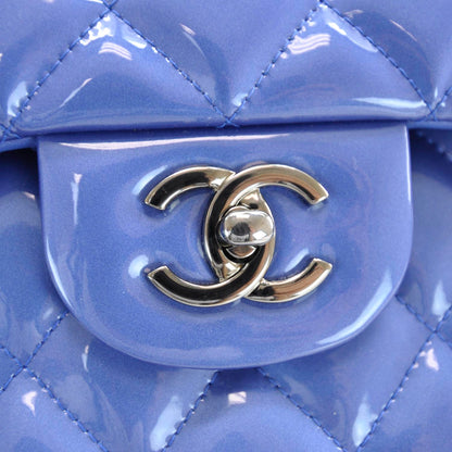 Chanel Patent Jumbo Double Flap Metallic Royal Blue 8 of 11