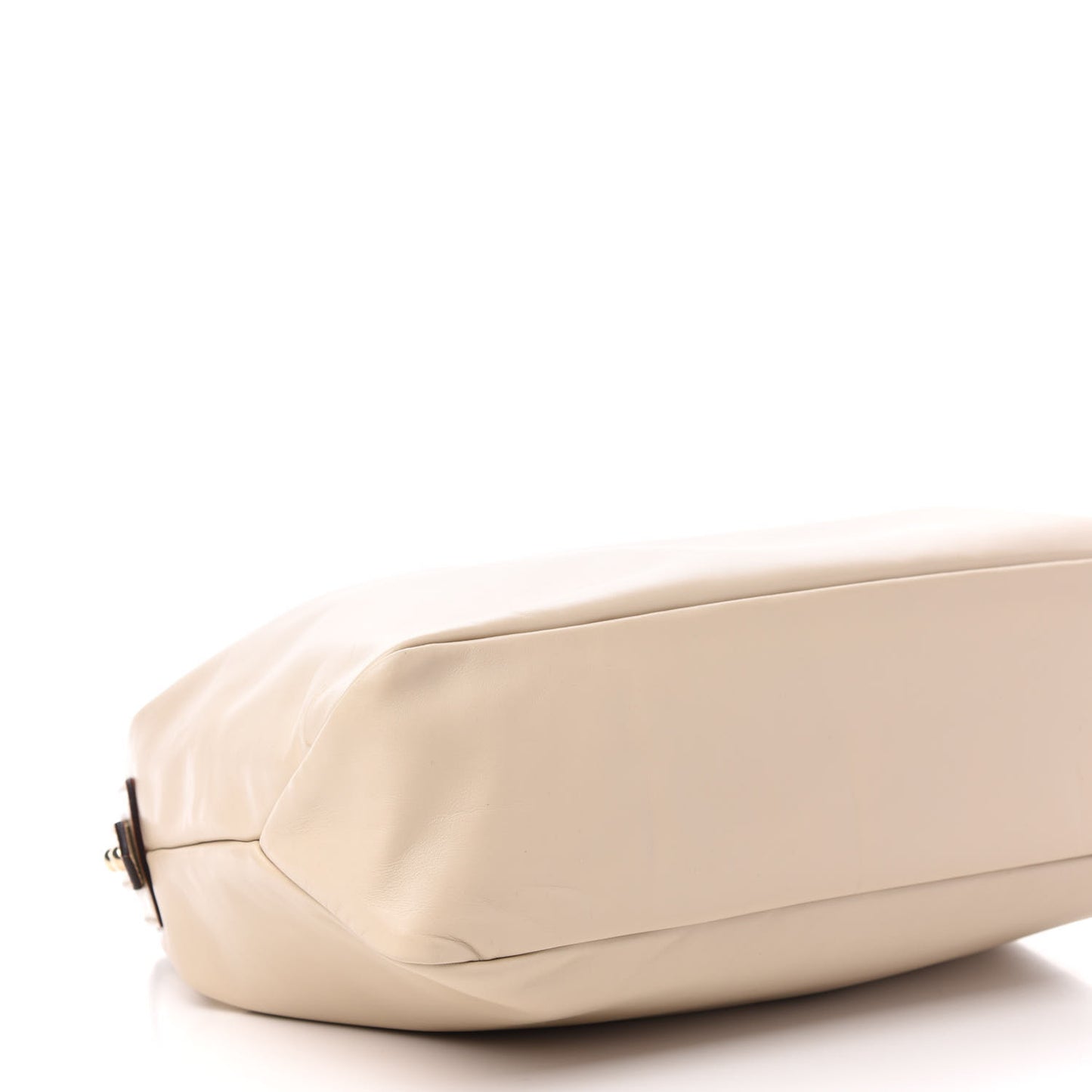 Calfskin Medium Horsebit Chain Hobo White
