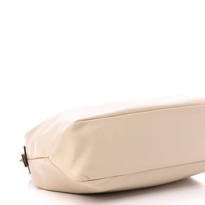 Gucci Calfskin Medium Horsebit Chain Hobo White 8 of 10