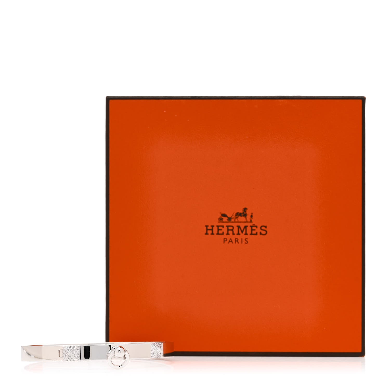 Hermes 18K White Gold Diamond PM Collier De Chien Bracelet ST 4 of 4