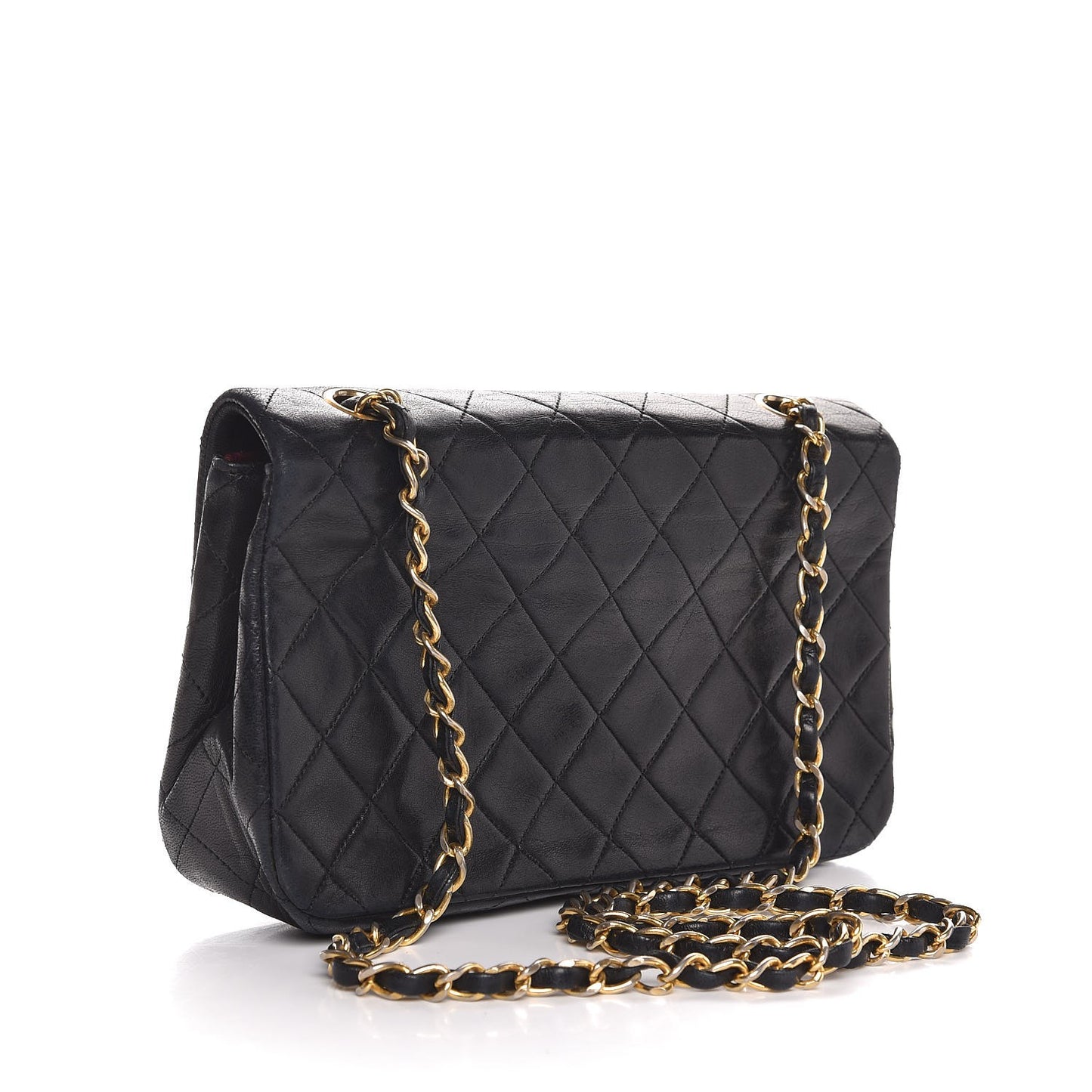Lambskin Quilted Small Single Flap Black