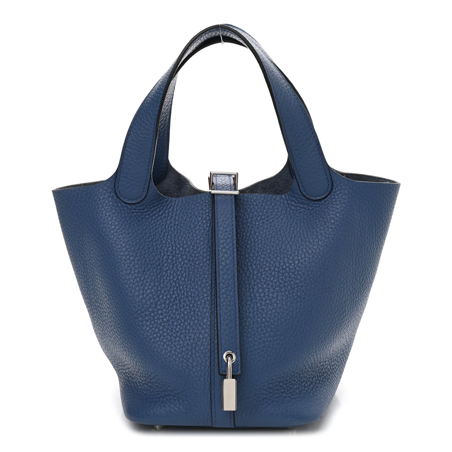 Taurillon Clemence Picotin Lock 18 PM Bleu Agate