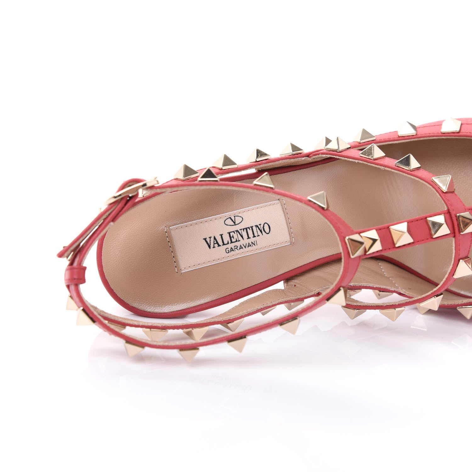 Valentino Garavani Pebbled Calfskin Rockstud Ankle Strap 100mm Pumps 38 Rock Pink 7 of 10