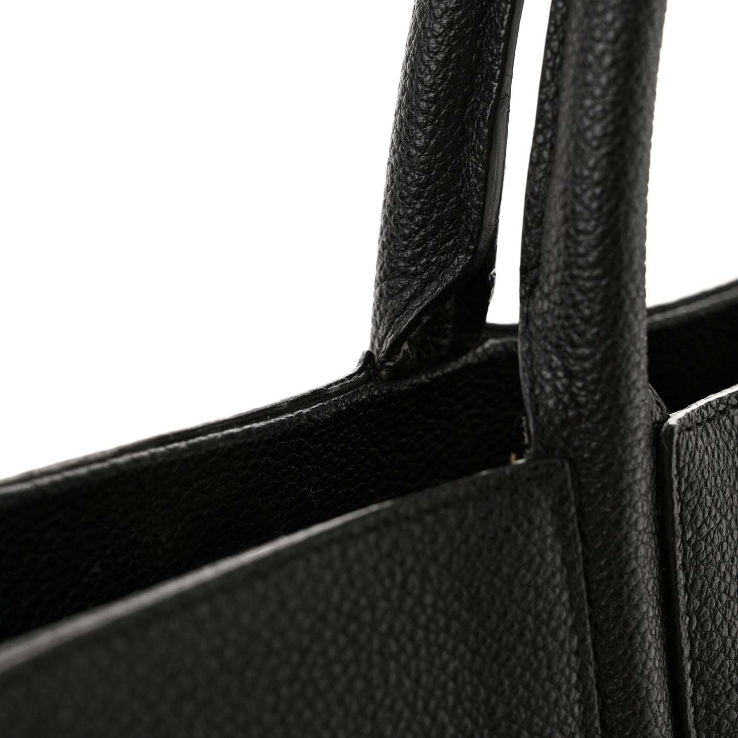 Grained Calfskin Medium Cabas Rive Gauche Black