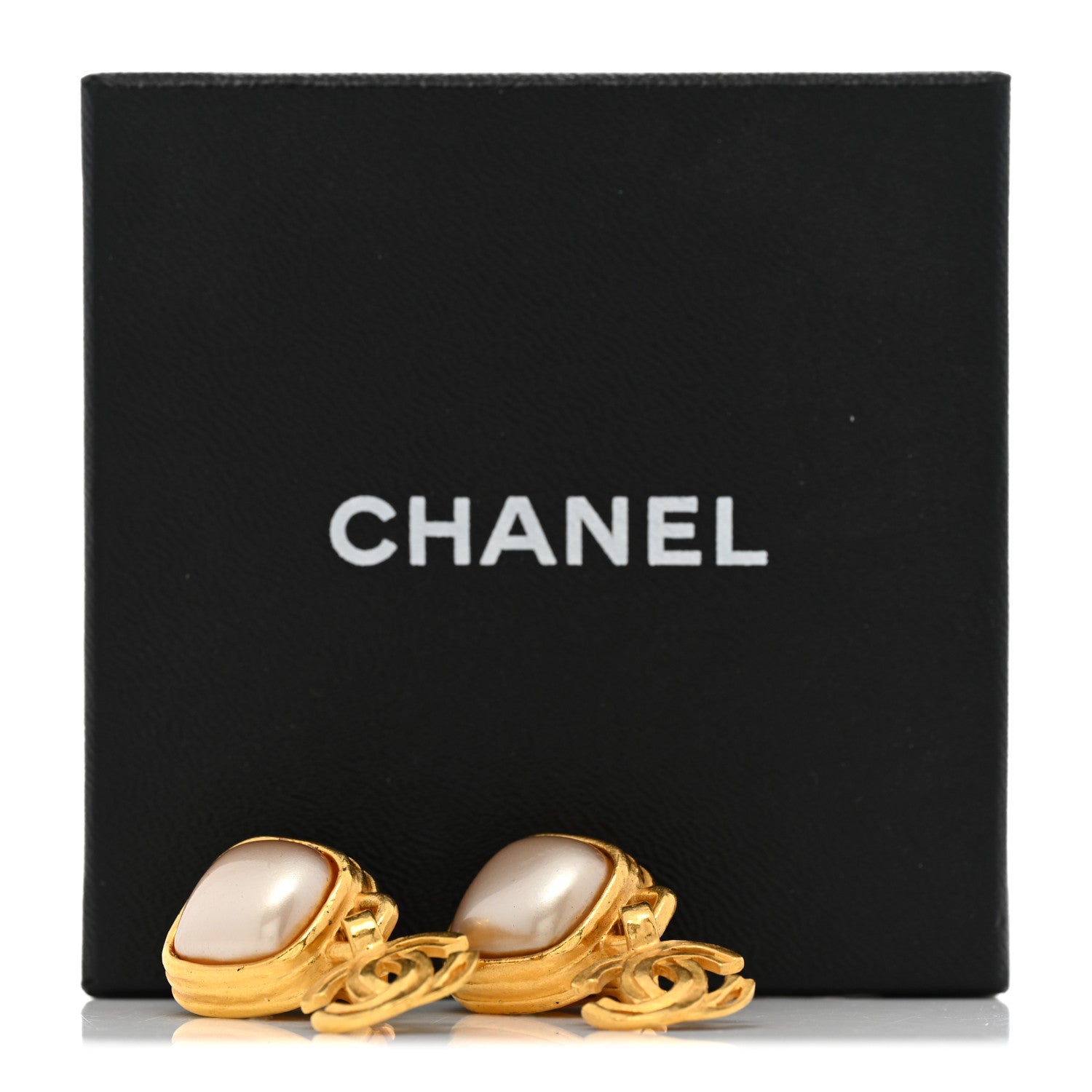 Chanel Pearl CC Dangle Clip On Earrings Gold 6 of 6