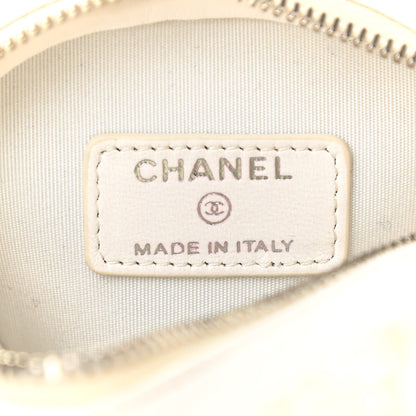 Chanel Shearling Sheepskin Lambskin Quilted Round Clutch With Chain White 6 of 7