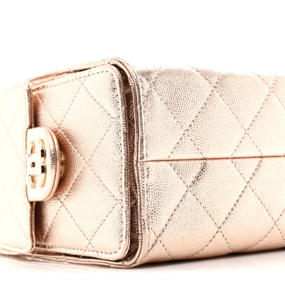 Chanel Metallic Caviar Quilted Mini Chanel 25 Handbag Copper 9 of 11