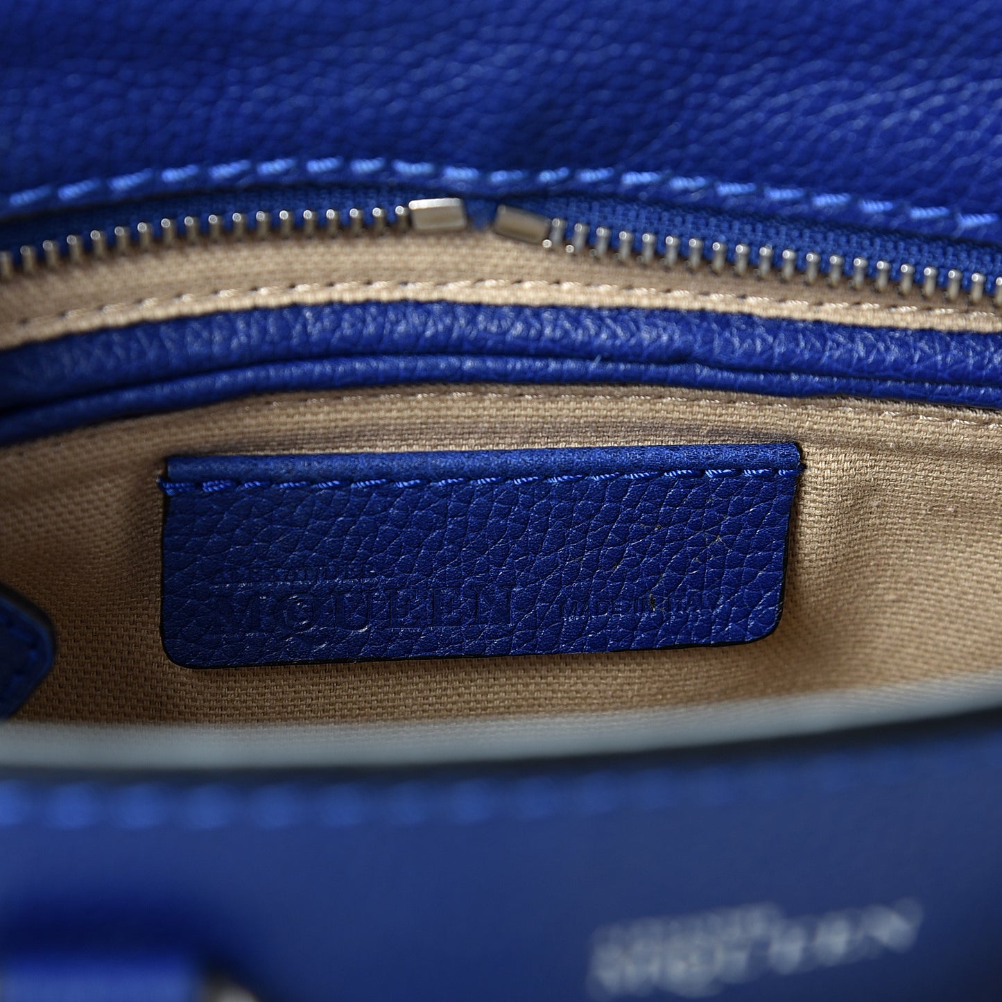 Pebbled Calfskin Mini Padlock Tote Ultramarine