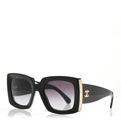 Chanel Acetate Rectangle Sunglasses 5435 Black 1 of 7