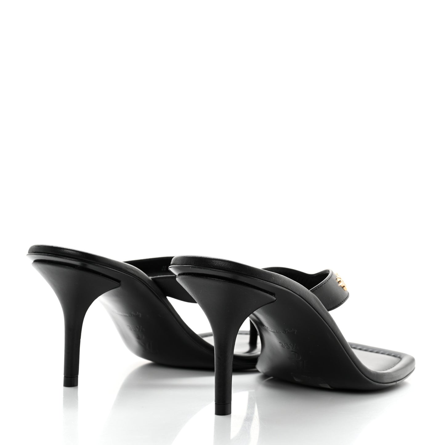 Calfskin Signature Thong Sandal 36.5 Black