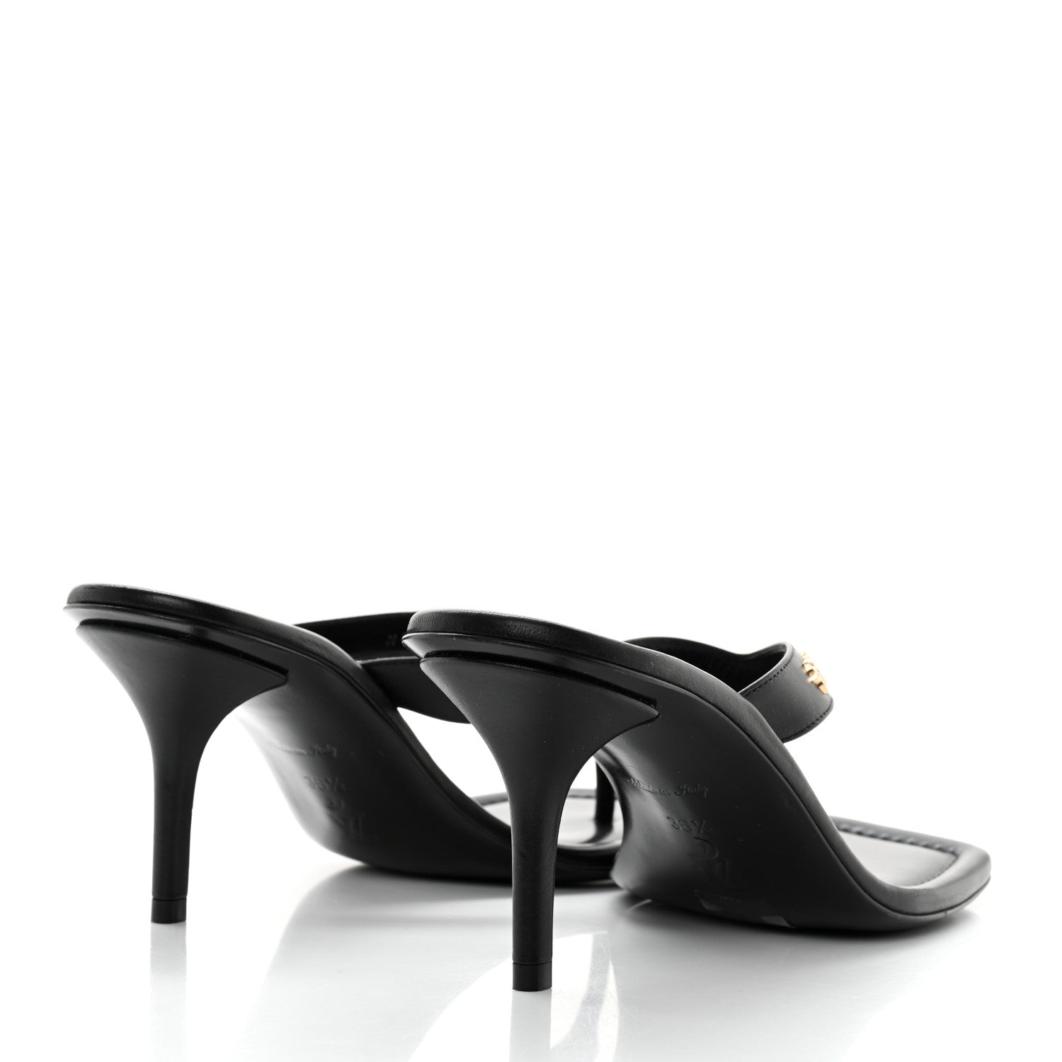 Louis Vuitton Calfskin Signature Thong Sandal 36.5 Black 4 of 11