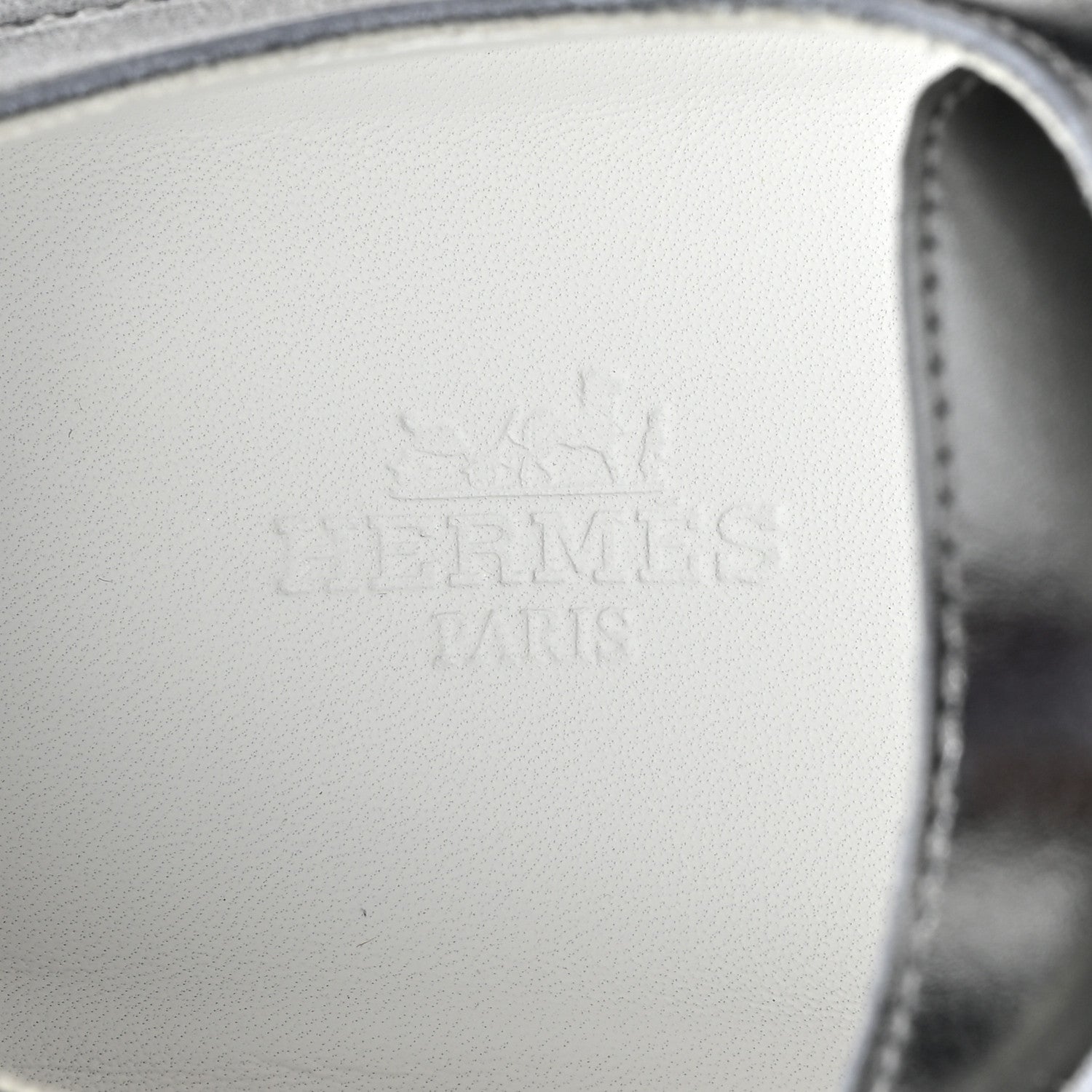 Hermes Metallic Calfskin Cross Sneakers 39 Silver 8 of 9