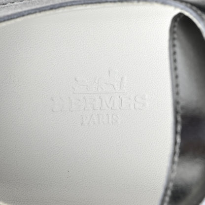 Hermes Metallic Calfskin Cross Sneakers 39 Silver 8 of 9