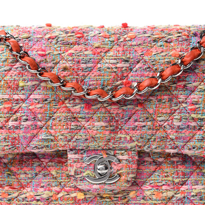 Chanel Tweed Quilted Medium Double Flap Pink 14 of 14