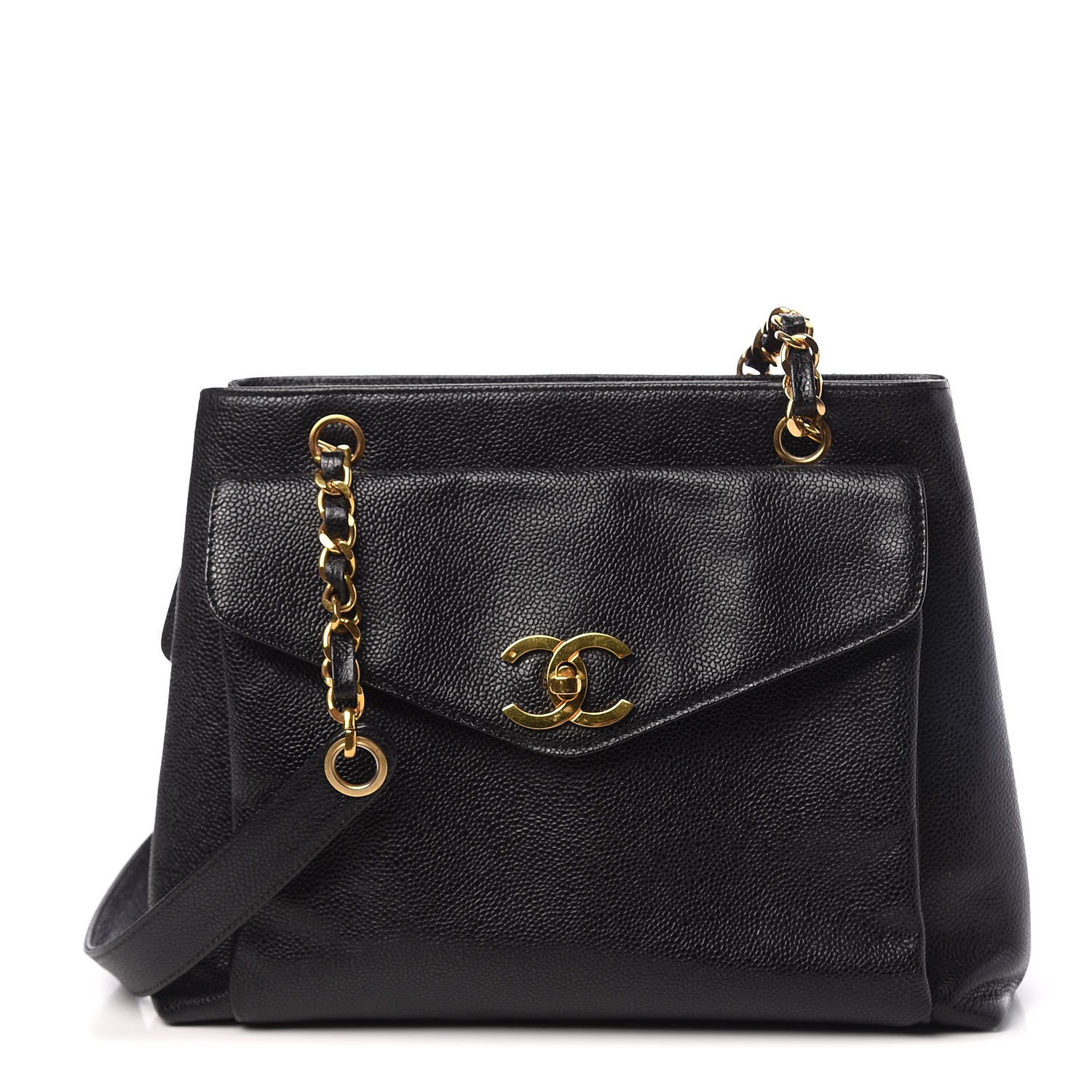 Chanel Caviar Flap Shoulder Bag Black 1 of 8