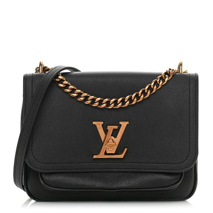 Louis Vuitton Grained Calfskin Lockme Chain Bag PM Black 1 of 13