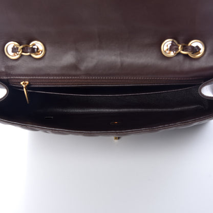 Chanel Lambskin Quilted Jumbo Single Flap Dark Brown 5 of 11