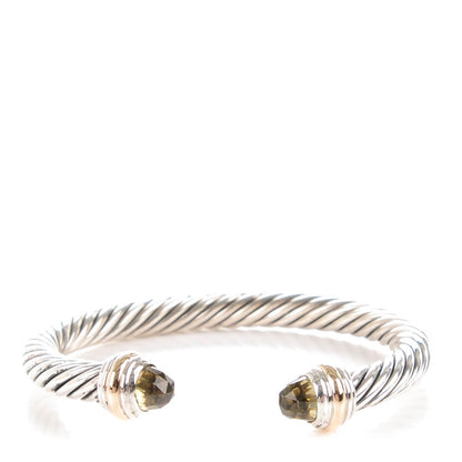 David Yurman Sterling Silver 14K Yellow Gold Lemon Citrine 7mm Cable Classics Bracelet 1 of 5