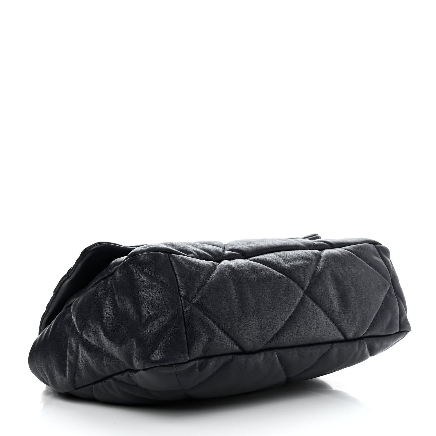 Chanel Goatskin Quilted Large Chanel 19 Flap Dark Blue 4 of 10