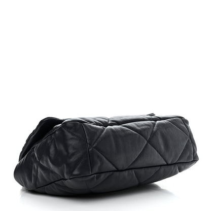 Chanel Goatskin Quilted Large Chanel 19 Flap Dark Blue 4 of 10