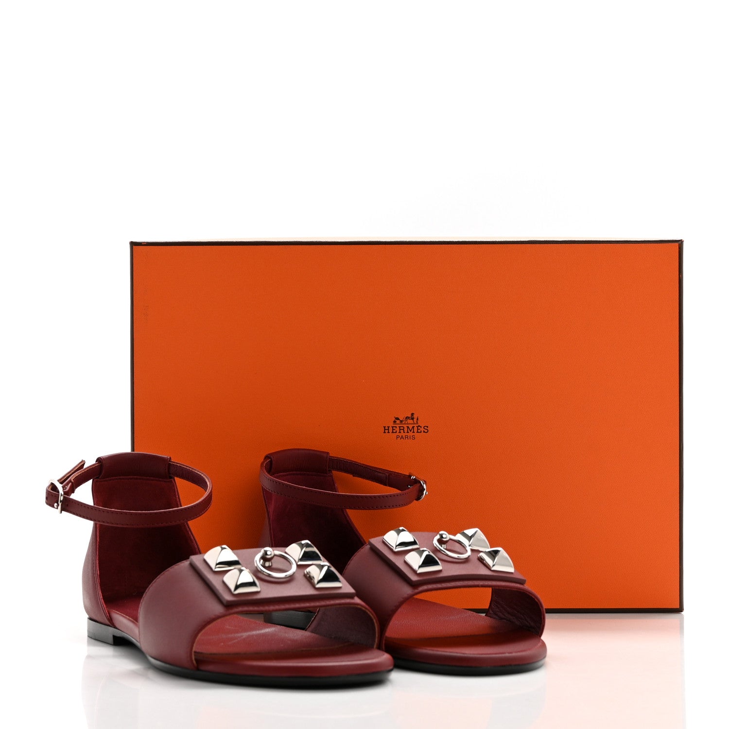 Hermes Calfskin Desiree Sandals 38 Rouge H 9 of 9