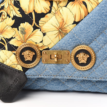 Versace Denim Barocco Printed Icon Small Crossbody Bag Blue 9 of 9