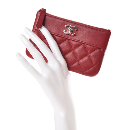 Chanel Sheepskin Quilted Small Vintage Mademoiselle Cosmetic Case Red 2 of 10