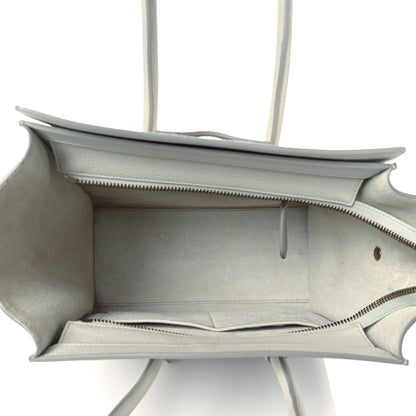 Celine Drummed Calfskin Micro Luggage Chalk 5 of 11