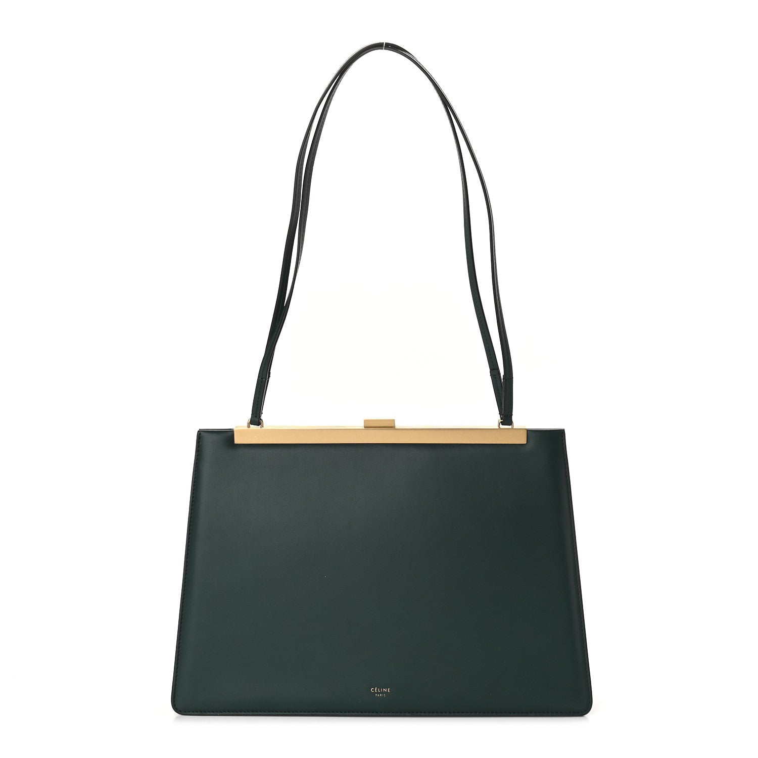 Celine Smooth Calfskin Medium Clasp Shoulder Bag Forest 1 of 10