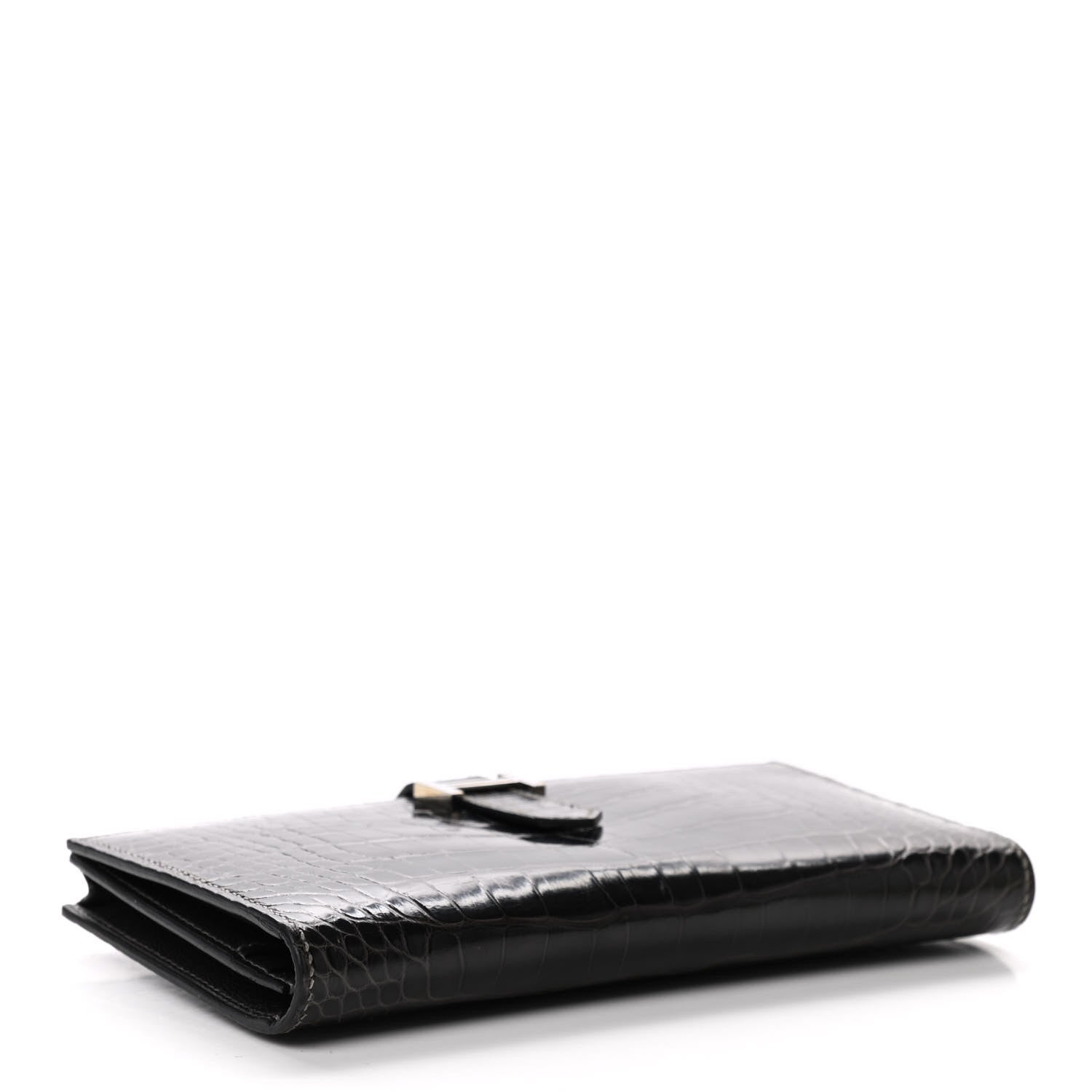 Hermes Shiny Alligator Bearn Wallet Graphite 4 of 9