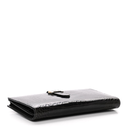 Hermes Shiny Alligator Bearn Wallet Graphite 4 of 9