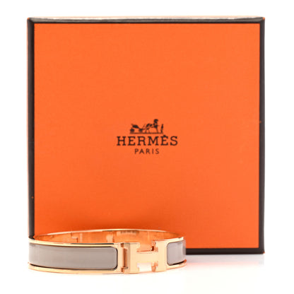 Hermes Enamel Narrow Clic Clac H Bracelet GM Marron Glace 5 of 5