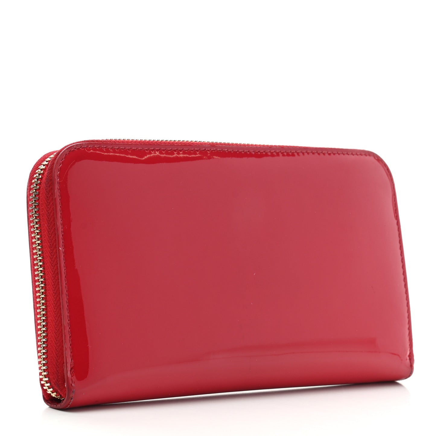 Patent Palazzo Medusa Zip Around Wallet Red