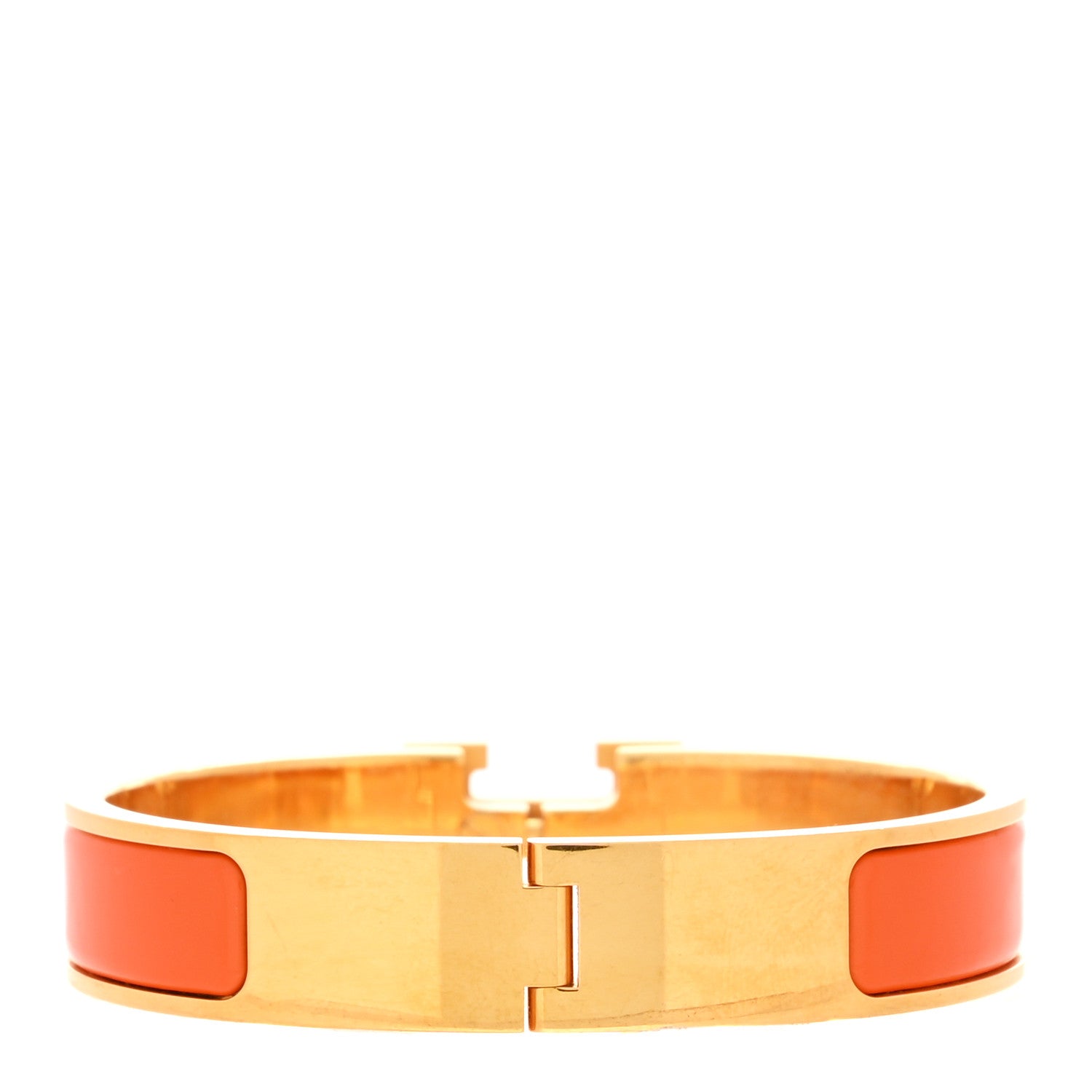 Hermes Enamel Narrow Clic Clac H Bracelet PM Orange 3 of 4