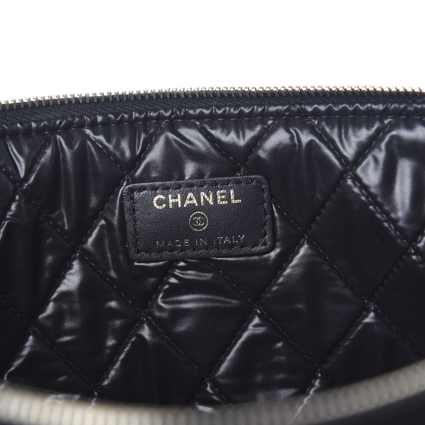 Lambskin Bi Quilted Large Cosmetic Case Black