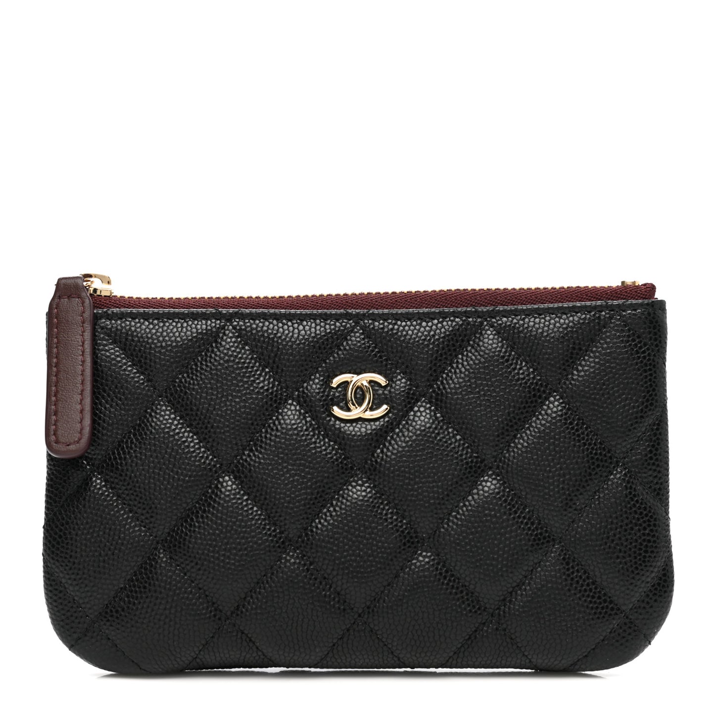 Caviar Quilted Small Cosmetic Case Black