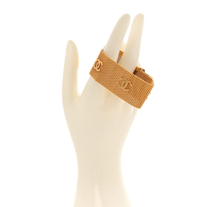 Chanel Metal Mesh Buckle Bracelet Gold 2 of 5