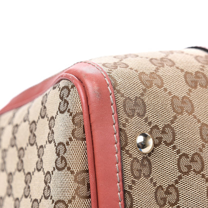 Gucci Monogram Medium Vintage Web Boston Pink 10 of 13