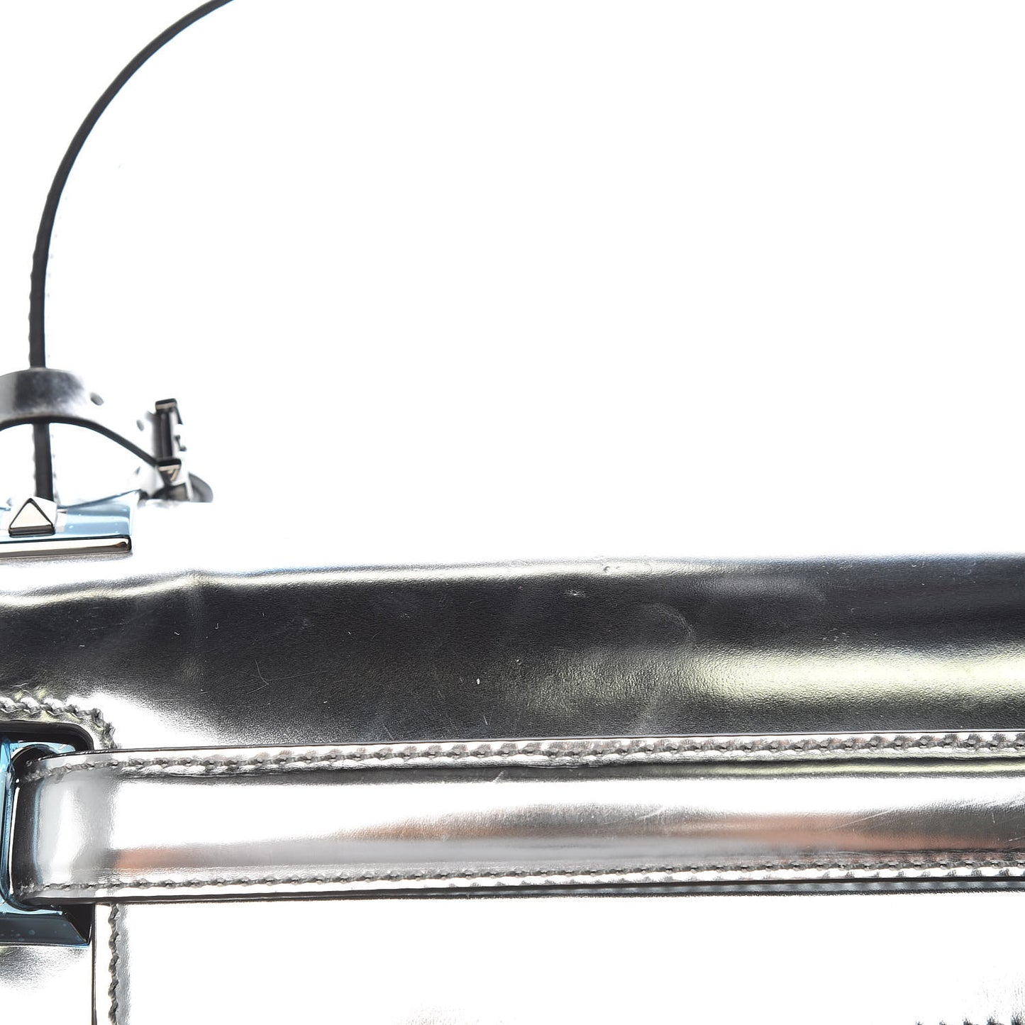 Metallic Patent Calfskin Medium My Rockstud Frame Bag Silver