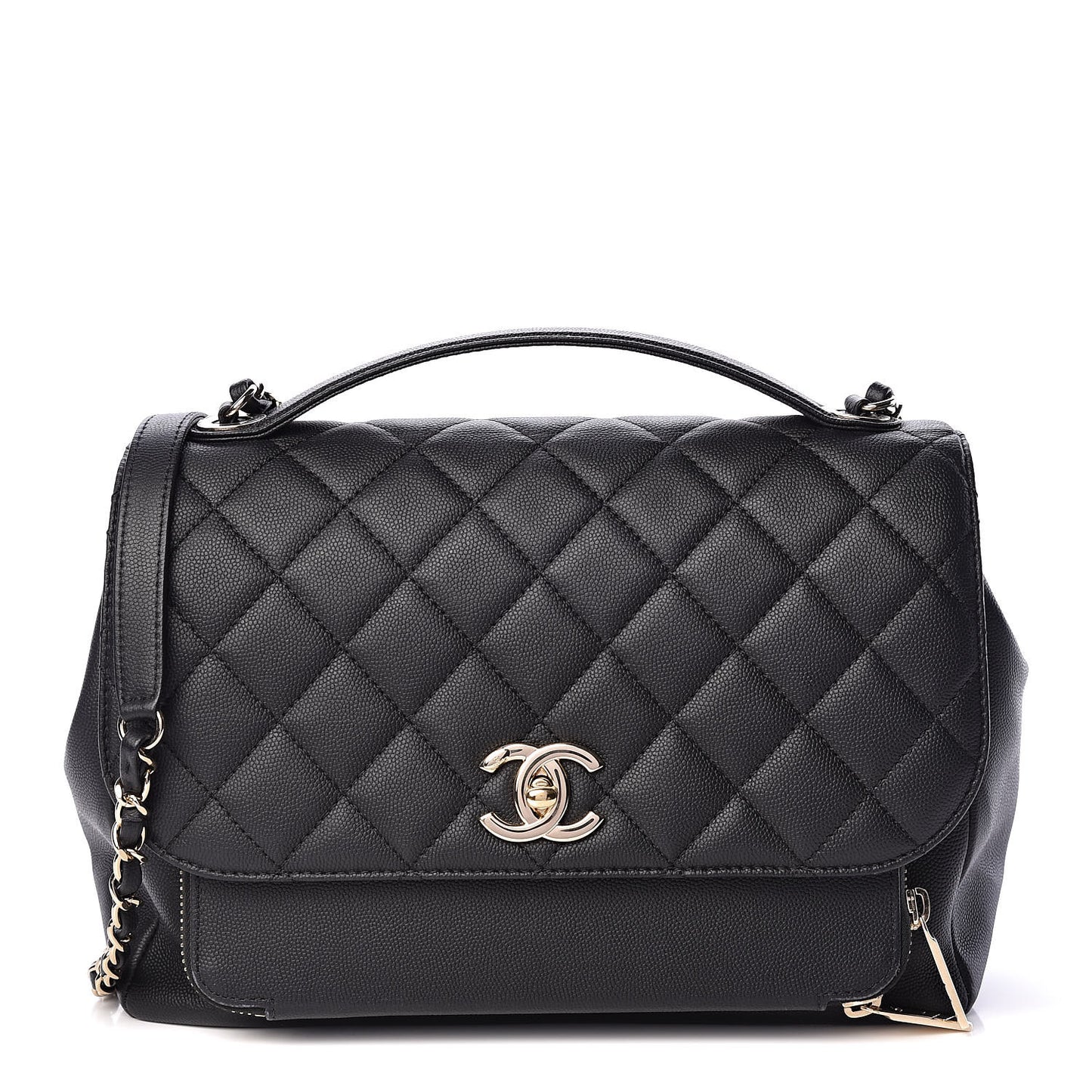 Caviar Quilted Large Business Affinity Flap Black