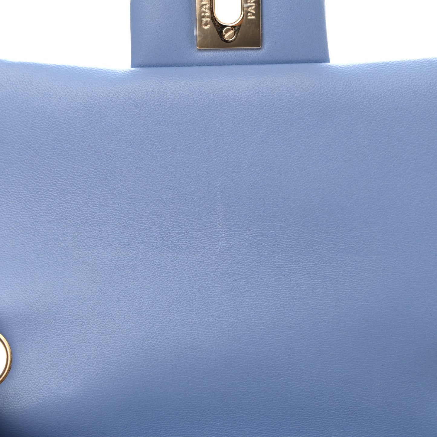 Lambskin Quilted Mini Rectangular Flap Light Blue