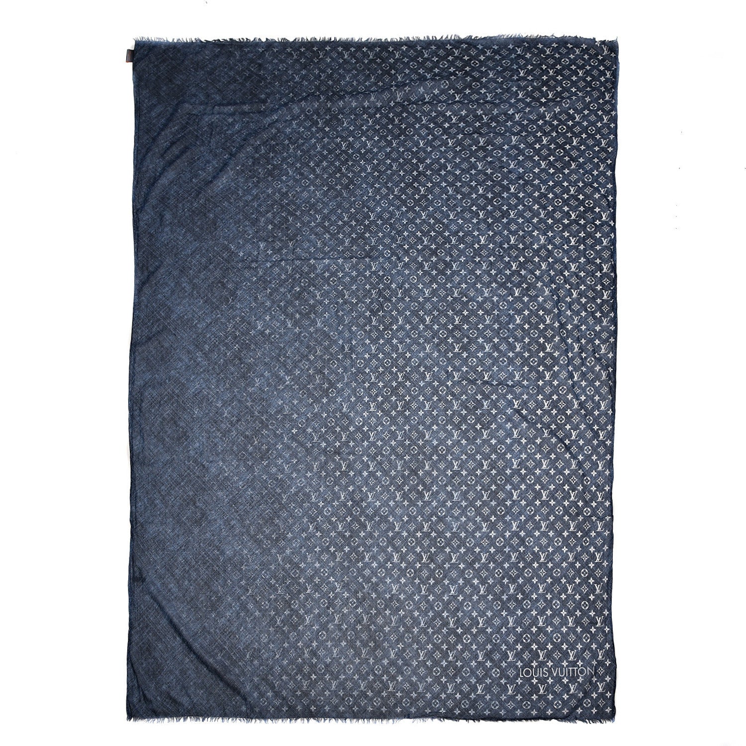Louis Vuitton Cotton Monogram Denim Stole Navy 1 of 4